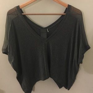 Mesh sleeve sweater top by Heather